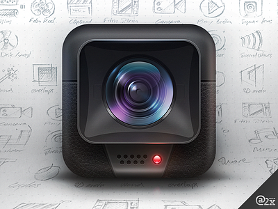 Cinematic Icon apple camera cinematic drawing hood icon ios ipad iphone lens sketch skeuomorphic video