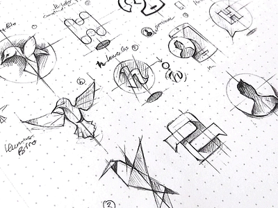 HoverChat app branding design drawing icon identity illustration logo mark sketch
