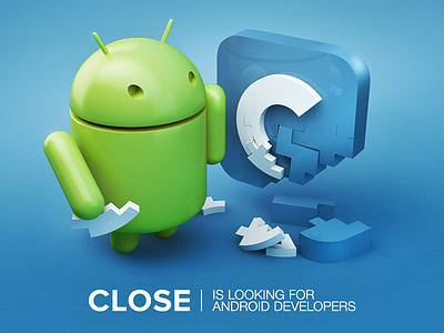 Close is hiring 3d android app close hiring icon ios logo sketch