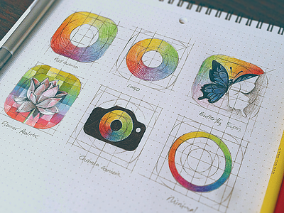 Chroma - icon sketch apple butterfly circle flower icon ios ios7 iphone minimal rainbow simple