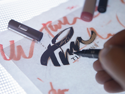Tim Lettering brush calligraphy drawing hand lettering sketch type