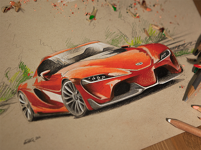 vroom vroom auto car drawing ft1 illustration race sketch speed toyota