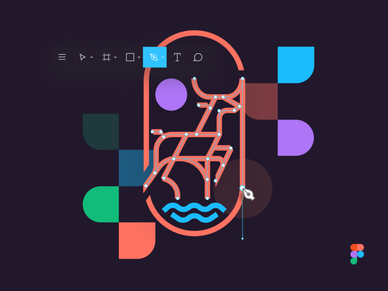 Vector Networks sun pen network deer vector website illustration identity branding