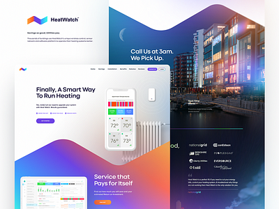 HeatWatch app branding design icon identity illustration logo ui vector website