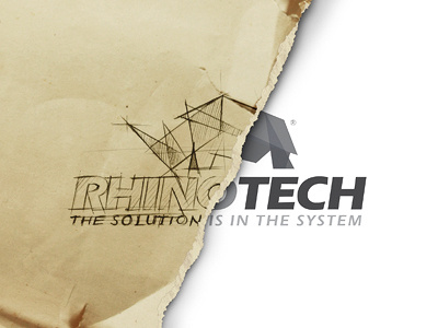 Rhino Logo branding clean concept cut design edgy idea identity logo modern old paper rough sketch