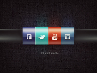 Social Icons bar facebook follow glossy icons light linkedin shinny social tube twitter youtube
