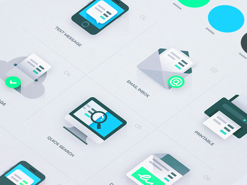 Receipt Icons web flat app vector design branding ios illustration icons