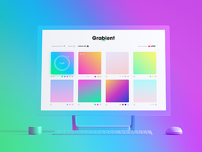 Grabient app branding gradient imac logo site tool web website