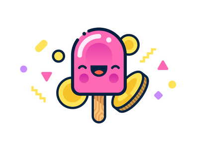 Unfold + Sweet celebrate coins happy ice cream icon illustration money sweet token