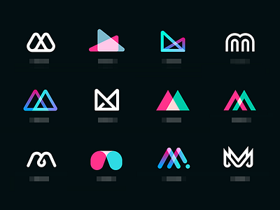 Mmmm abstract app branding icon icons identity illustrations letter logo mark set type