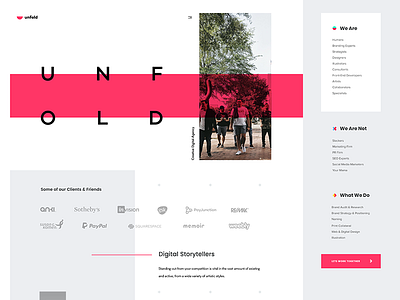 Unfold agency design landing page photography site team typography website