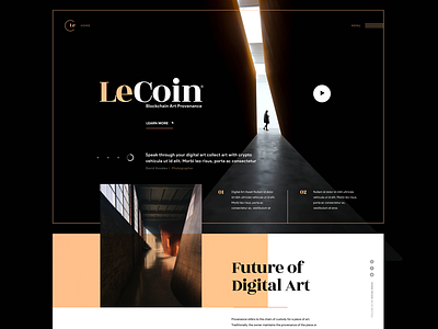 LeCoin blockchain crypto design landing page photography site website