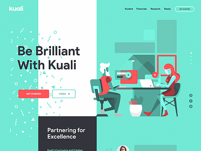 Kuali - Landing Page computer design illustration landing page people site website