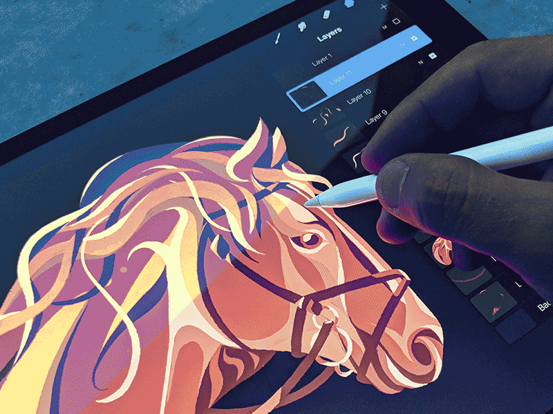Horse - iPad Drawing apple drawing horse illustration ipad pencil procreate sketch speed