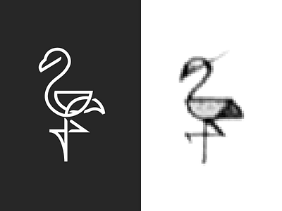 Flamingo bird drawing figma flamingo icon illustration line logo mark sketch vector