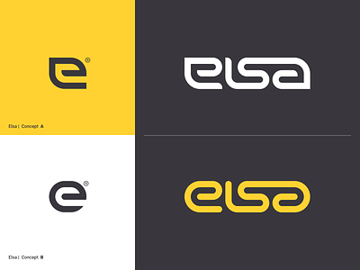 Elsa - A or B app branding identity letter logo mark testing type