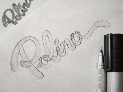 polina brush calligraphy font hand writtern identity lettering logo logotype marker pen pencil script sketch typography