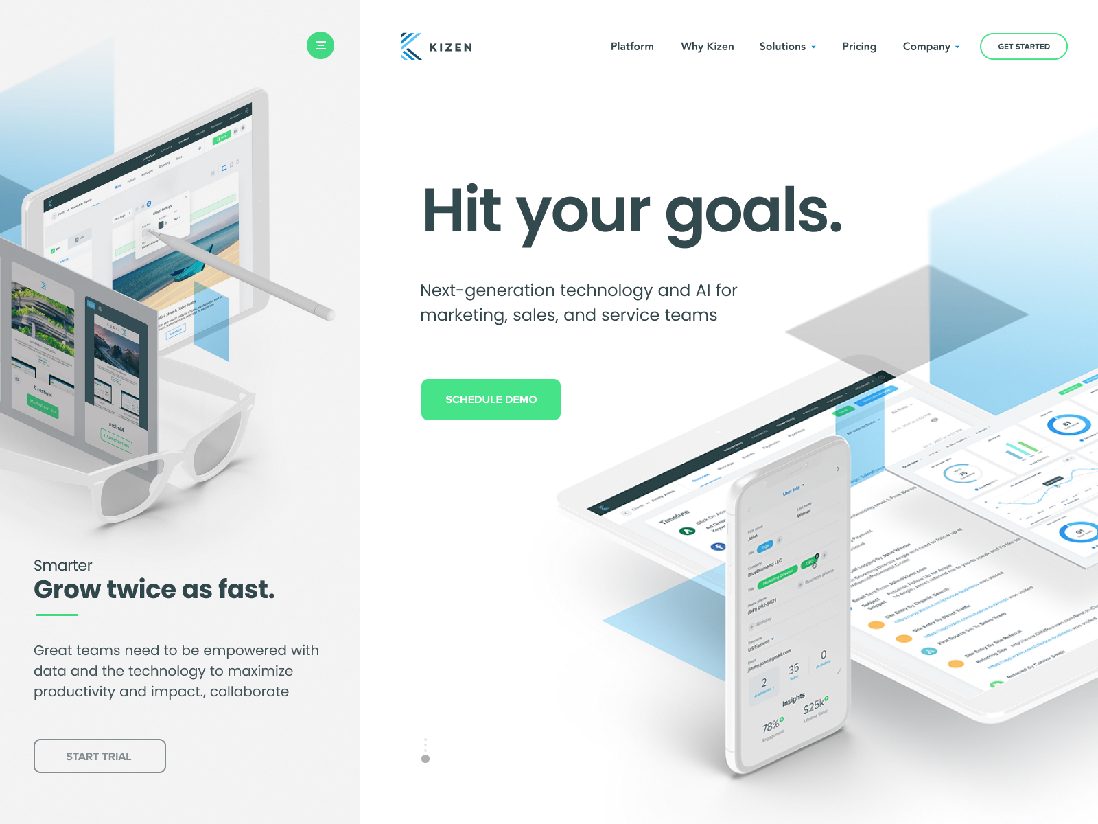 Kizen - Landing page