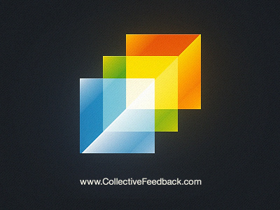 collective feedback box glass gloss glow icon identity logo mark shinny square