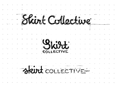 SkirtCollective 💃 branding design drawing identity illustration lettering logo mark type