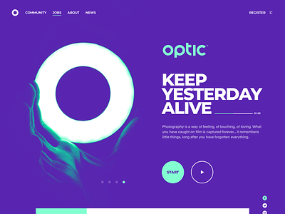 optic - landing page branding desktop icon identity illustration logo optic site typography ui web website