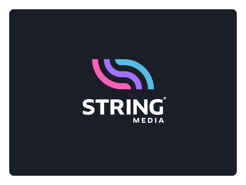 String Media animation app branding identity illustration logo mark reveal string website