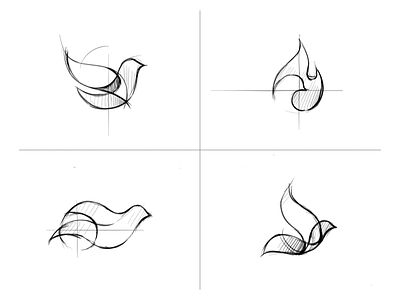 🕊 + 🔥 branding drawing icon identity illustration logo sketch