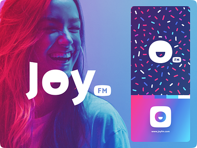 Joy.fm 🎉 app branding icon identity illustration iphone landing logo typography web website
