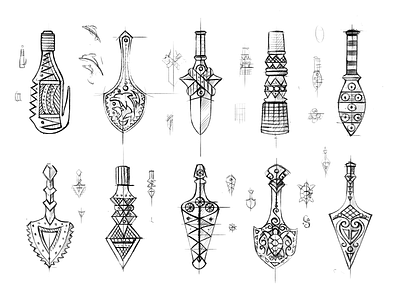Hawaiian Jewelry drawing hawaii illustration jewelry pendants product sketches symbols tools
