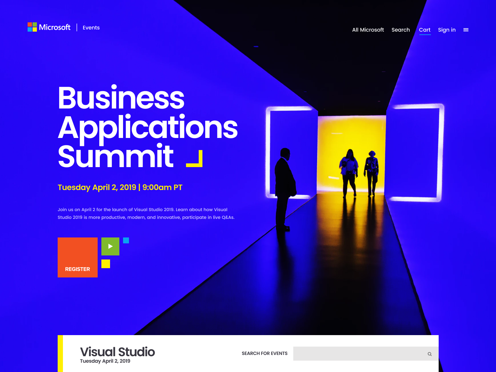 Microsoft Events Landing Page by Eddie Lobanovskiy for Unfold on Dribbble