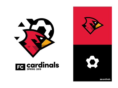 Cardinals ⚽️ bird branding cardinal design football identity illustration mark soccer
