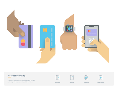PayJunction - Accept Everything android branding card hand identity illustration iphone payment phone web website