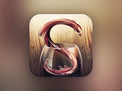 Sipp apple drink flow glow icon icon. glass ios iphone liquid sip sipp water wine winery wood