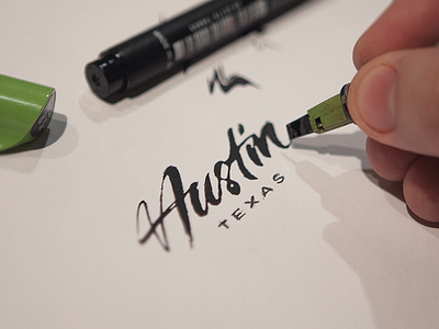Austin austin brush calligraphy identity lettering logo logotype pen pilot sxsw texas tx type typeface typography