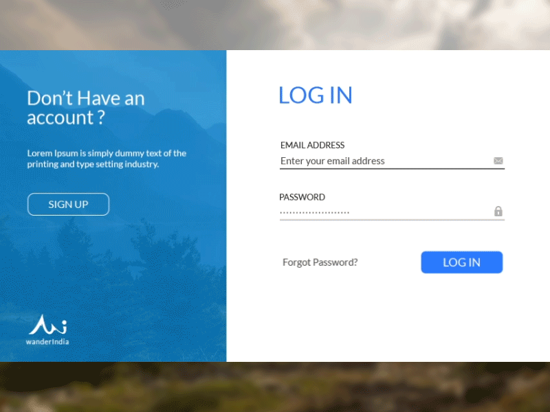 Clean Log In and Sign Up Form create account login sign in sign up uiux user experience