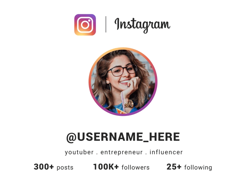 INSTAGRAM profile TEMPLATE after effects after effects template animation animation 2d bell notification clean design instagram logo animation logo reveal logo reveal template minimal animation smooth animation subscribe and bell button video opener youtube youtube intro youtube outro youtuber