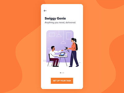 Swiggy Genie onboarding application graphic design illustration swiggy ui vector
