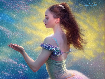 AI ballerina 1 ballerina colourful digital artwork fantasy