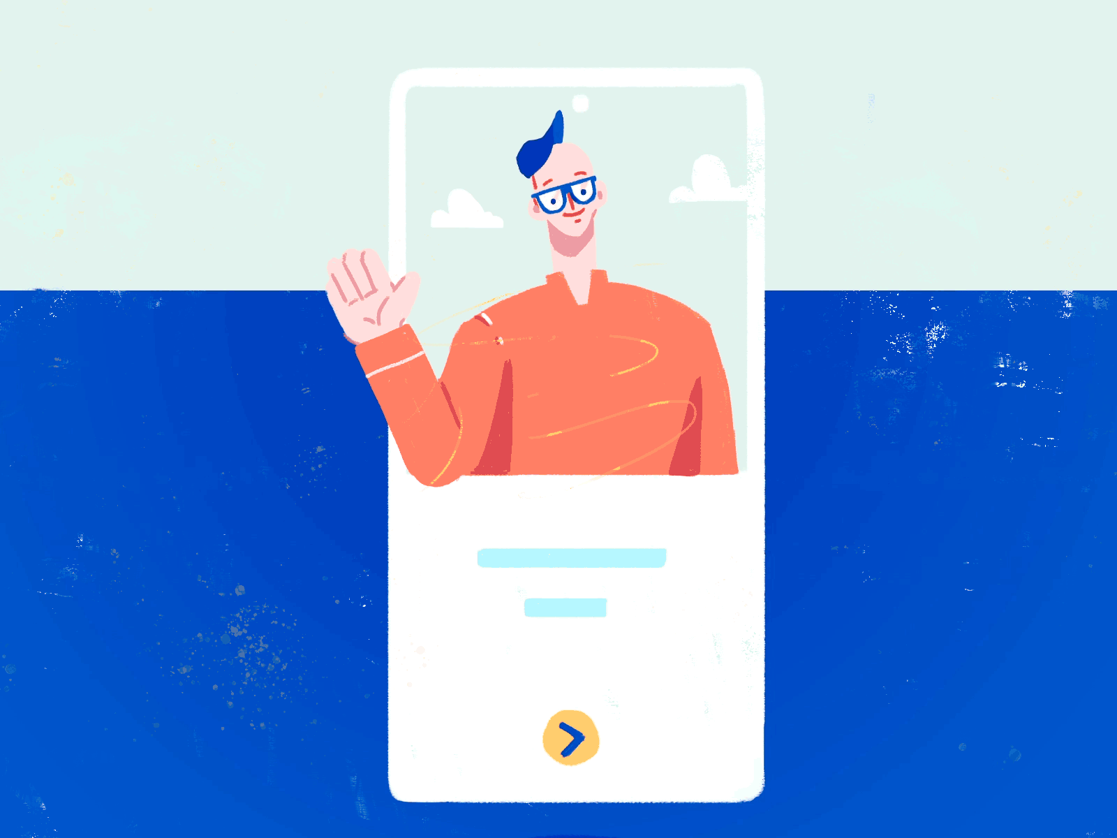 Onboarding blue character characters gif illustration onboarding onboarding illustration orange sketch welcome
