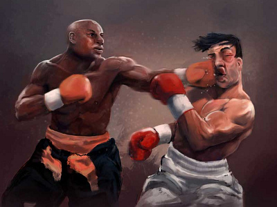 The Punch boxing character conceptart digitalart digitalpainting face illustration print punch visualdevelopment