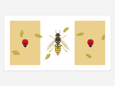 Buzzzz bee flatart illustration insects print wallprint