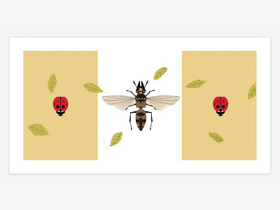 Buzzz 2 ant flatart illustration insects print wallprint