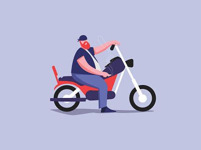 The biker character face illustration visualdevelopment web