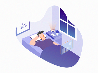 Sleep Track character flat illustration illustration purple sleeping