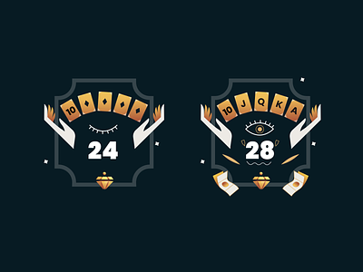 Poker Badges badges cardgame conceptart flat game gradient ideation illustration minimal vector