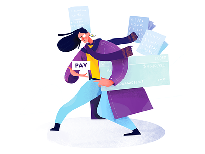 Finance banking character characters colorful conceptart finance illustration payment purple ui