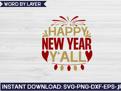 Happy New Year Y all design graphic design illustration logo typography vector