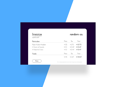 Invoice Screen