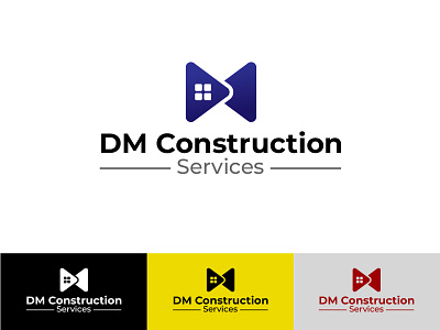 DM Construction Service Logo clean construction d design graphic letter logo m modern services simple