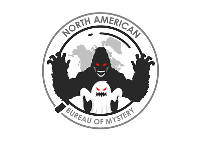 NA MYSTERY LOGO america bigfoot branding bureau design ghost illustration kingkong kong logo modern mystery na sasquatch vector yeti